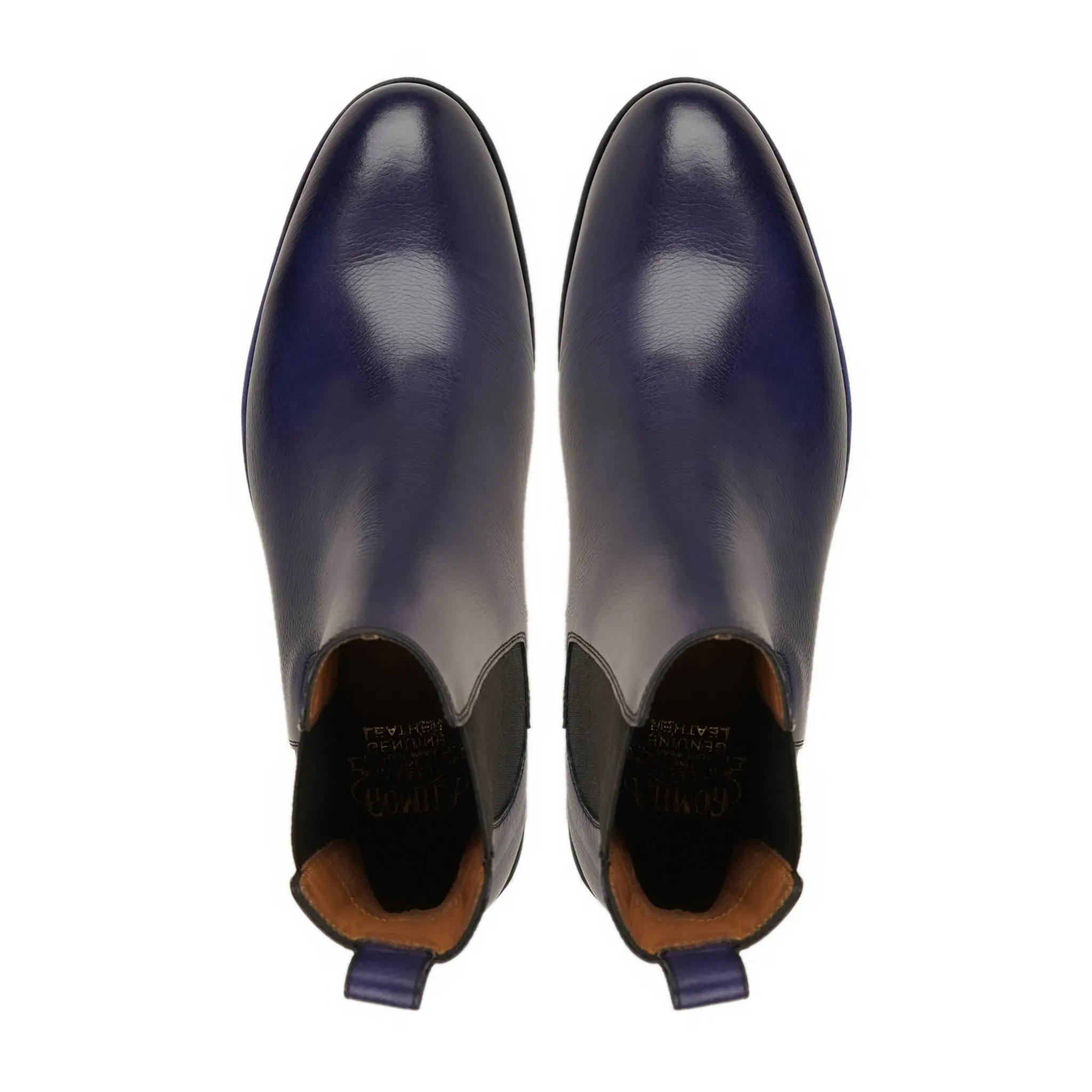Gera - Men's Navy Blue Pebble Grain Leather Chelsea Boot