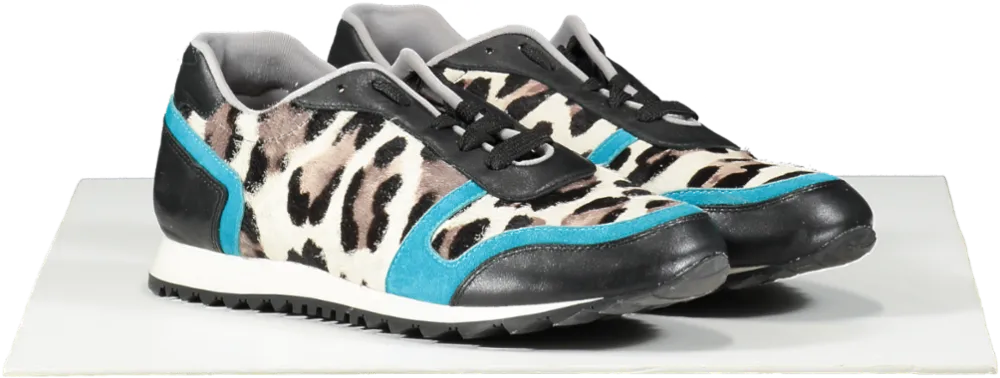 Gina Black Leopard Print Trainers UK 3 EU 36 👠