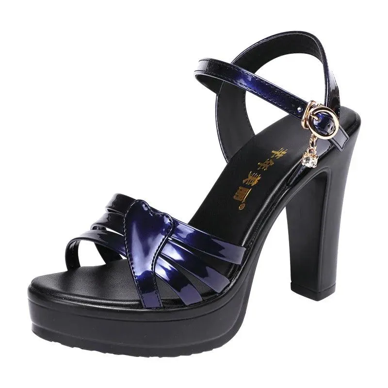 High Heels Ladies Sexy Leather Platform Wedge Heel Elegant Women Sandal