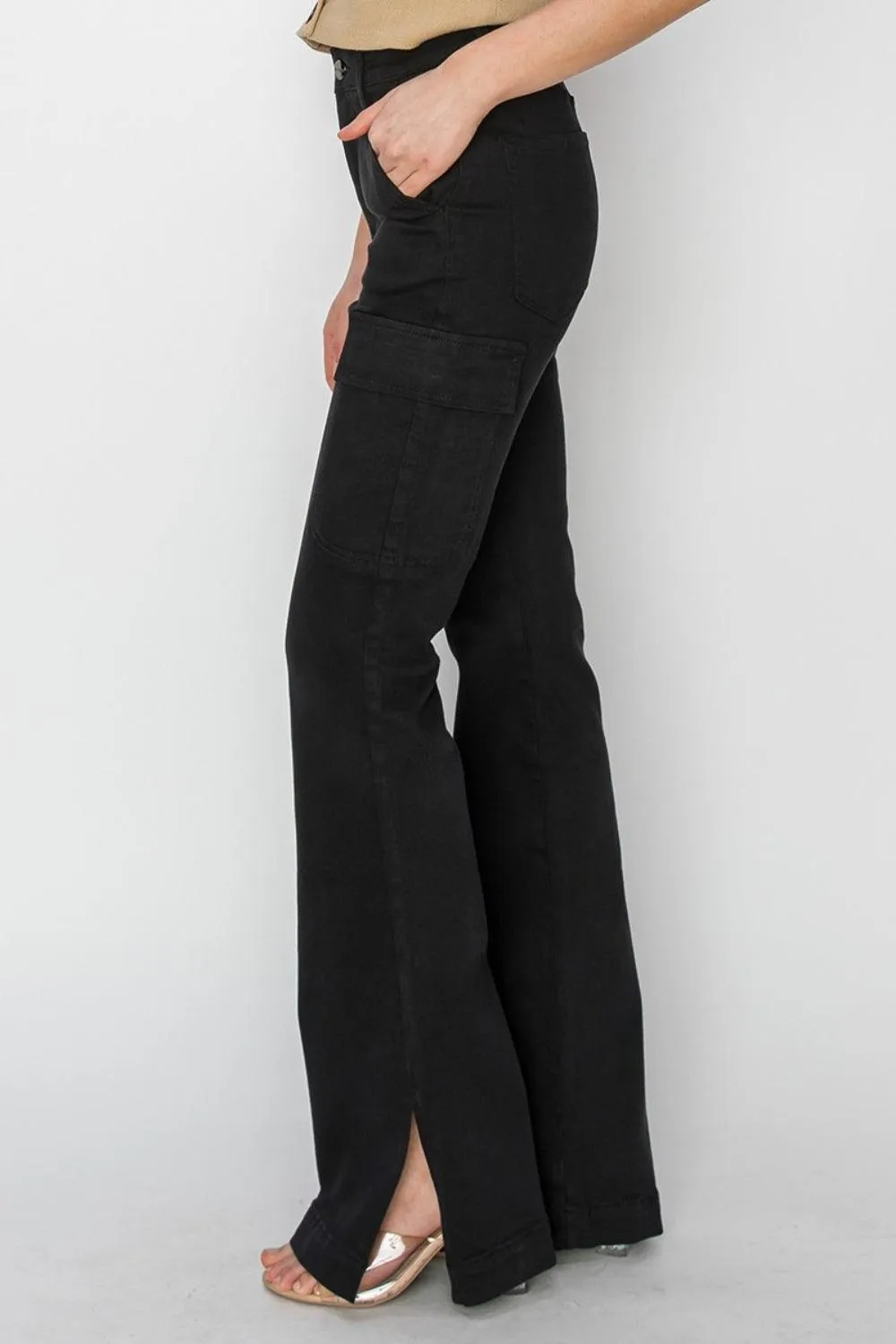 High Rise Side Slit Bootcut Jeans - Regular & Plus Sizes