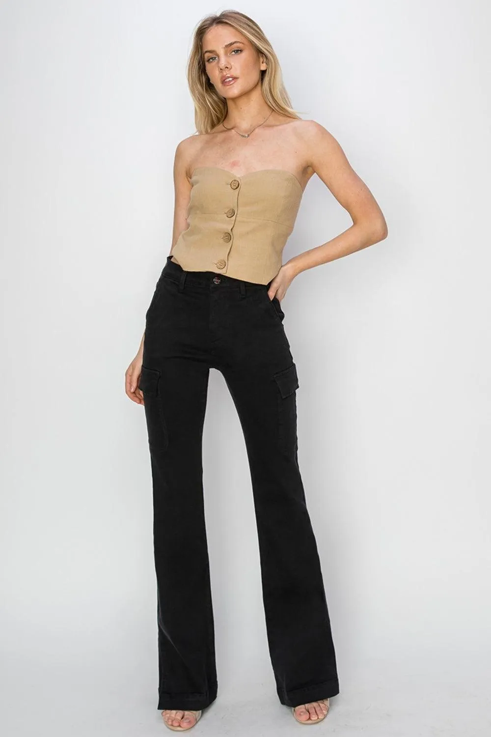 High Rise Side Slit Bootcut Jeans - Regular & Plus Sizes