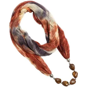 Hippie Earth-Tone Scarf Necklace