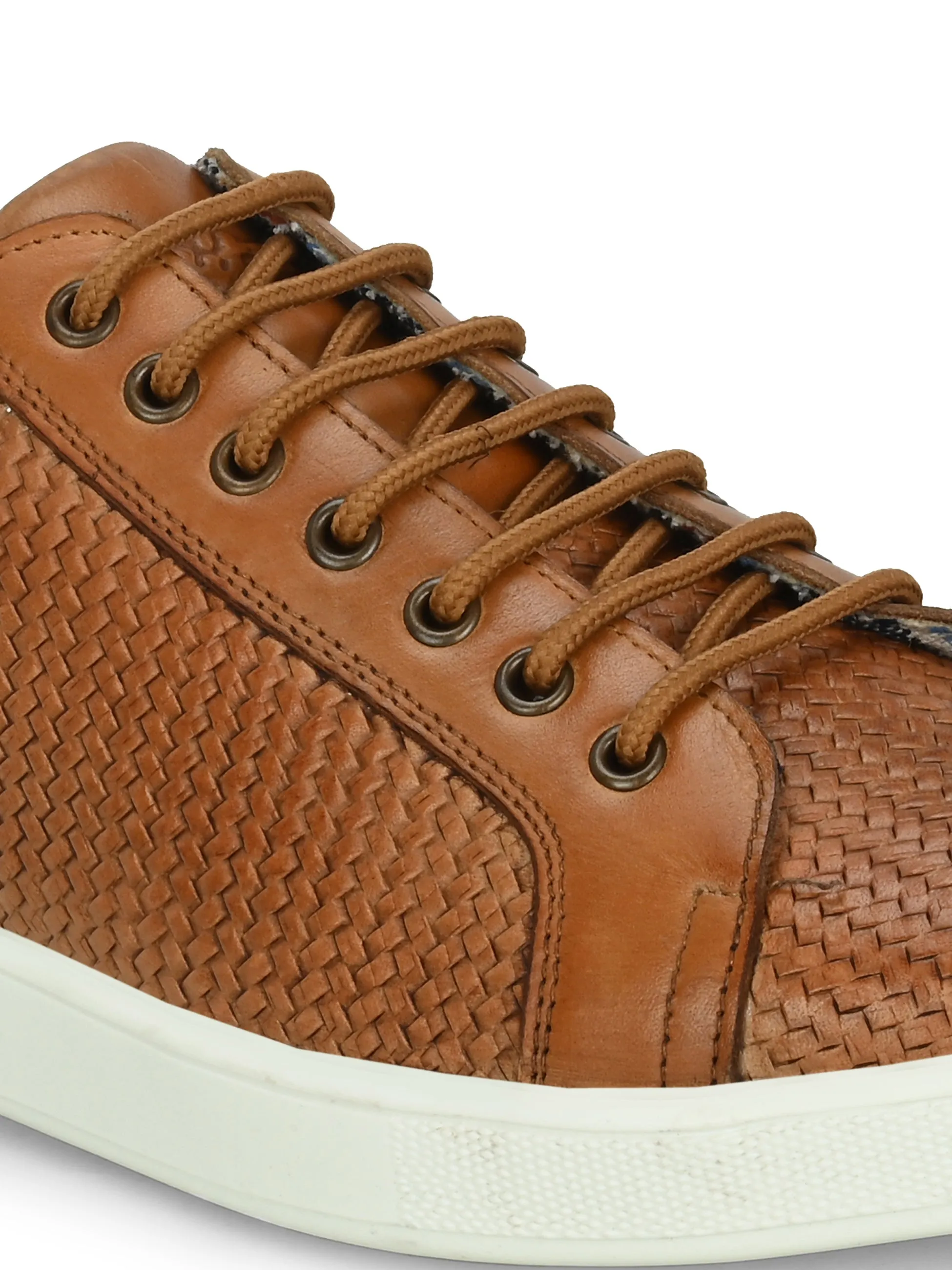 HITZSN_10-Men's Tan Leather Lace-Up Sneaker