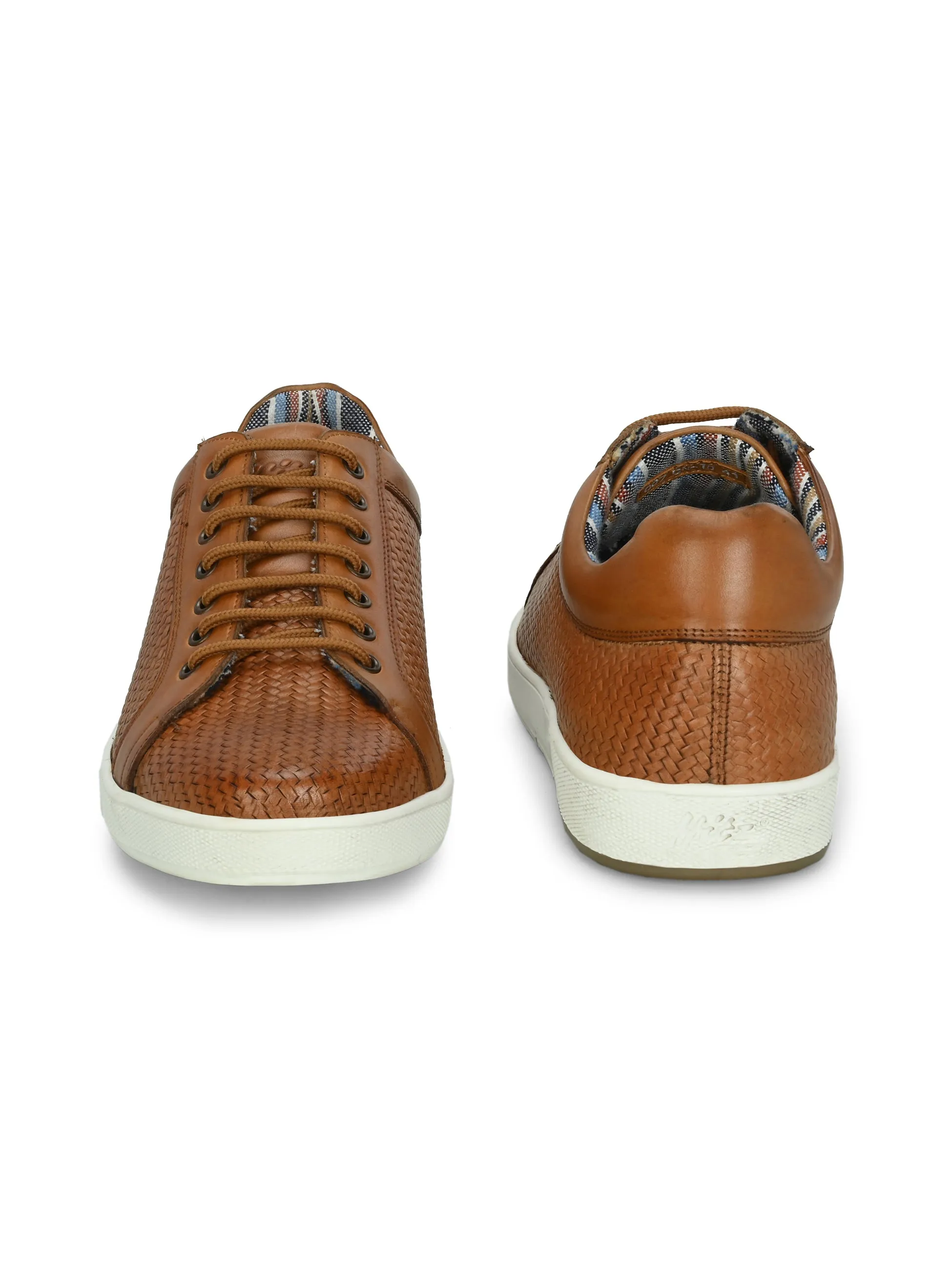 HITZSN_10-Men's Tan Leather Lace-Up Sneaker