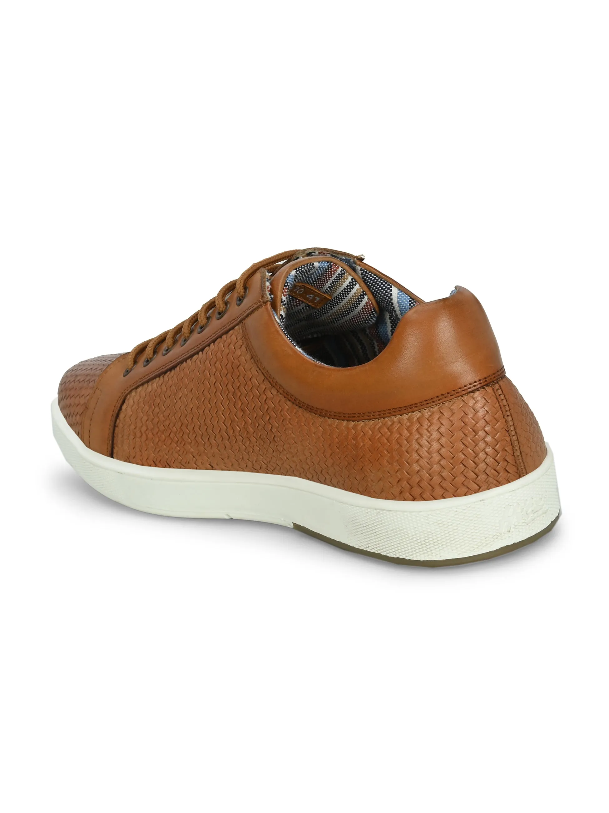 HITZSN_10-Men's Tan Leather Lace-Up Sneaker