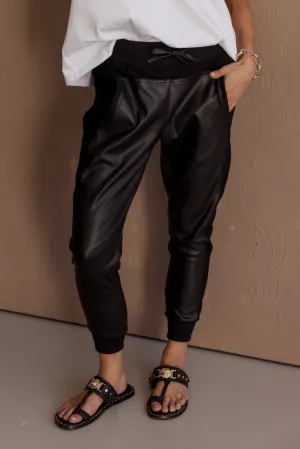 JOEY Pants Vegan Leather Black