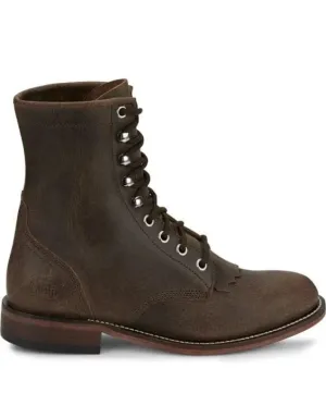 Justin Women's McKean 7' Lace-Up Roper Khaki