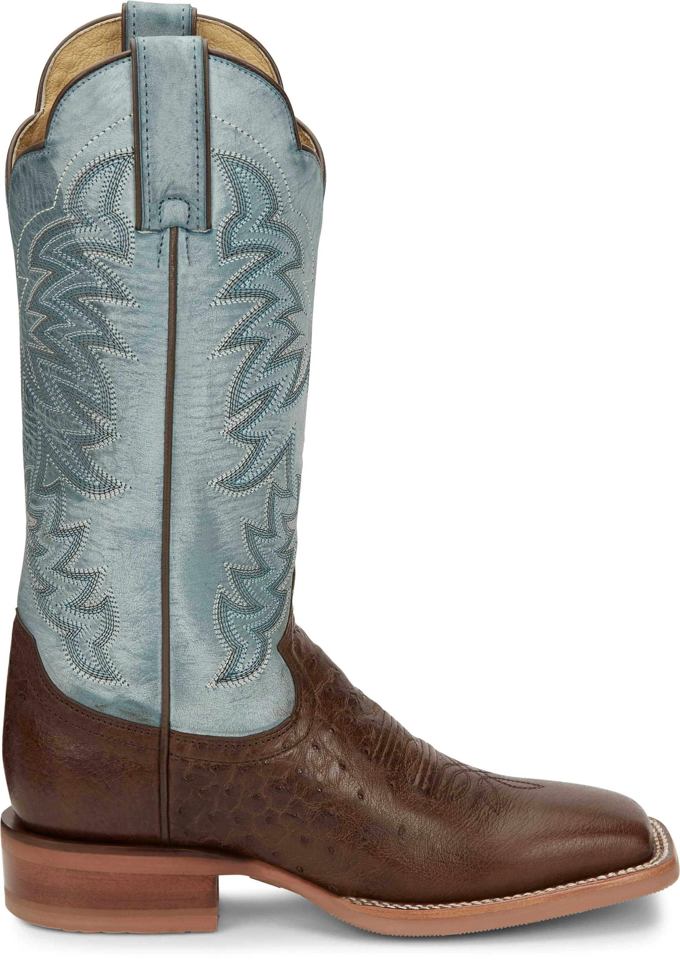 Justin Women's Ralston Brown Smooth Ostrich Western Boots JE702