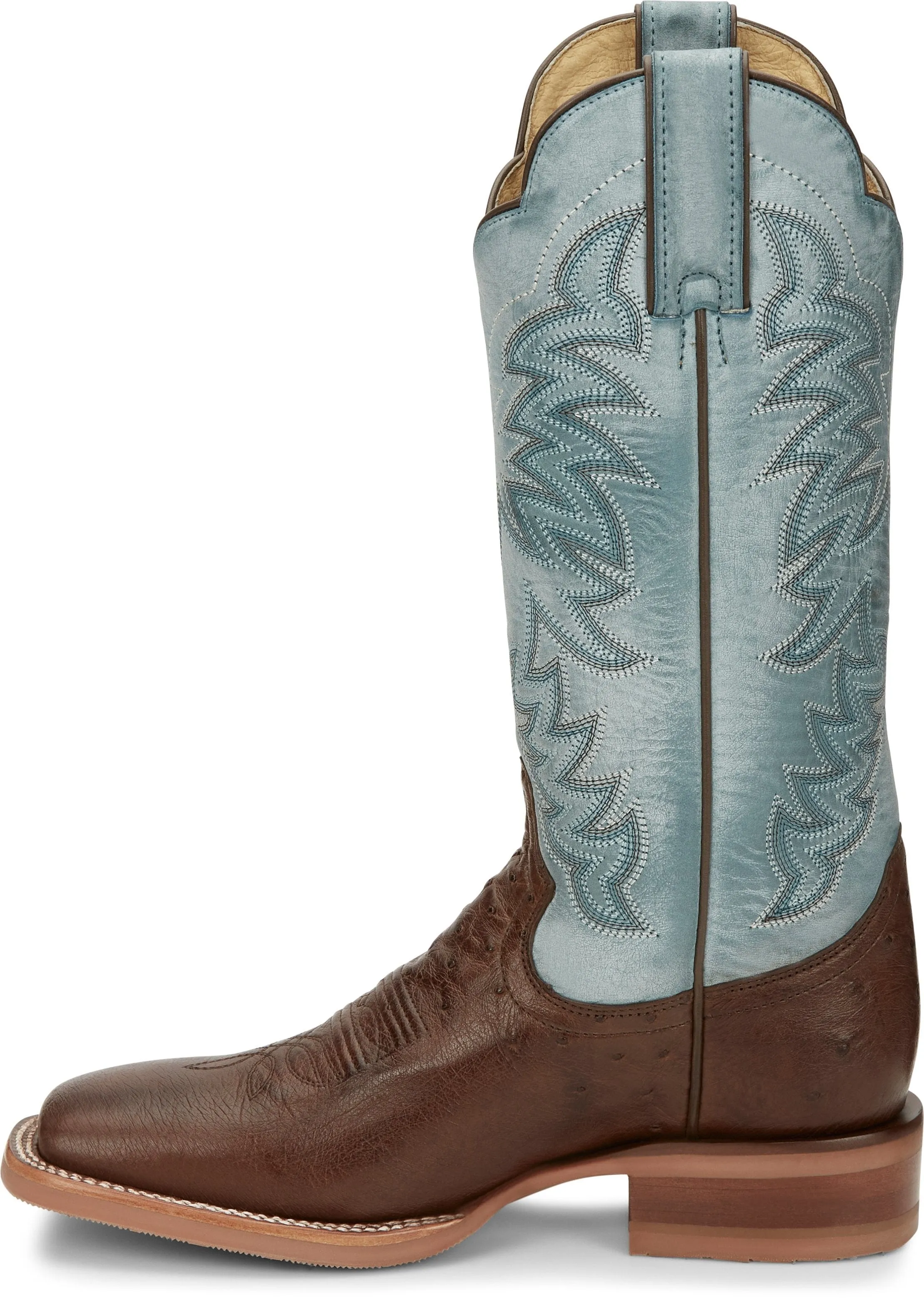 Justin Women's Ralston Brown Smooth Ostrich Western Boots JE702