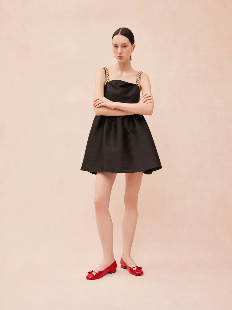 Katy Diamante Embellished Bow Patent Leather Flats