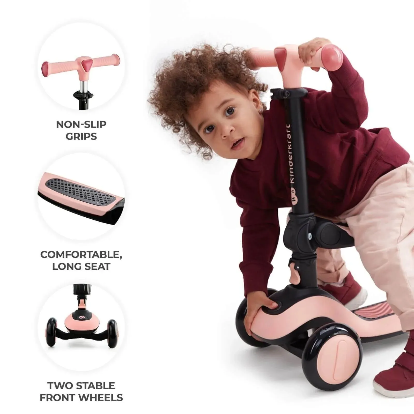 Kinderkraft Halley 2-in-1 Scooter - White