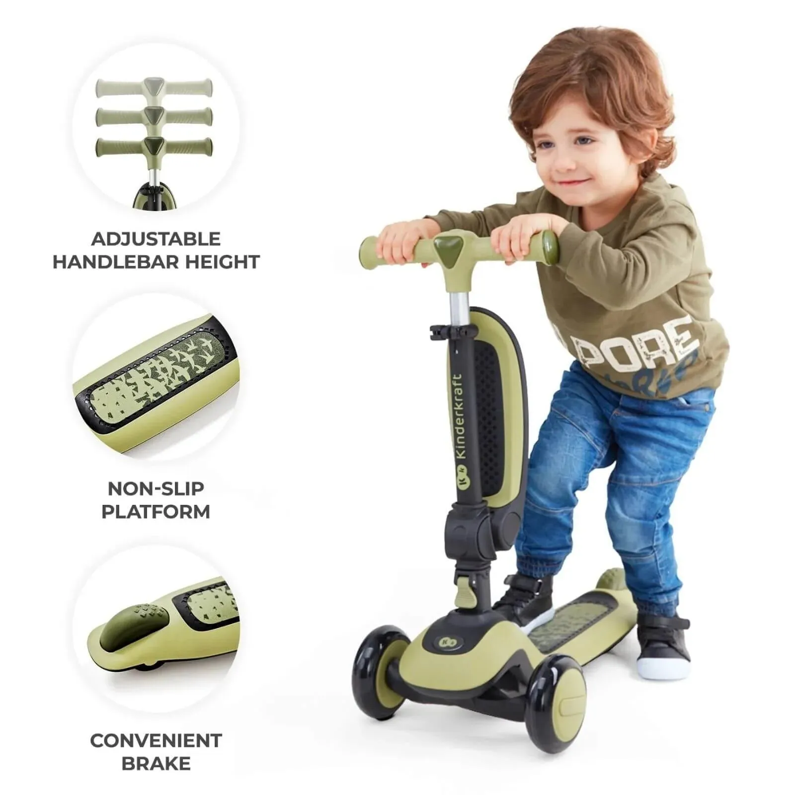 Kinderkraft Halley 2-in-1 Scooter - White