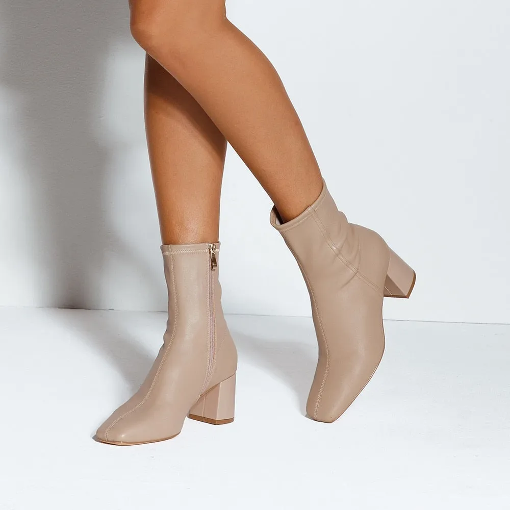 Lantana Boot in Nude Leather
