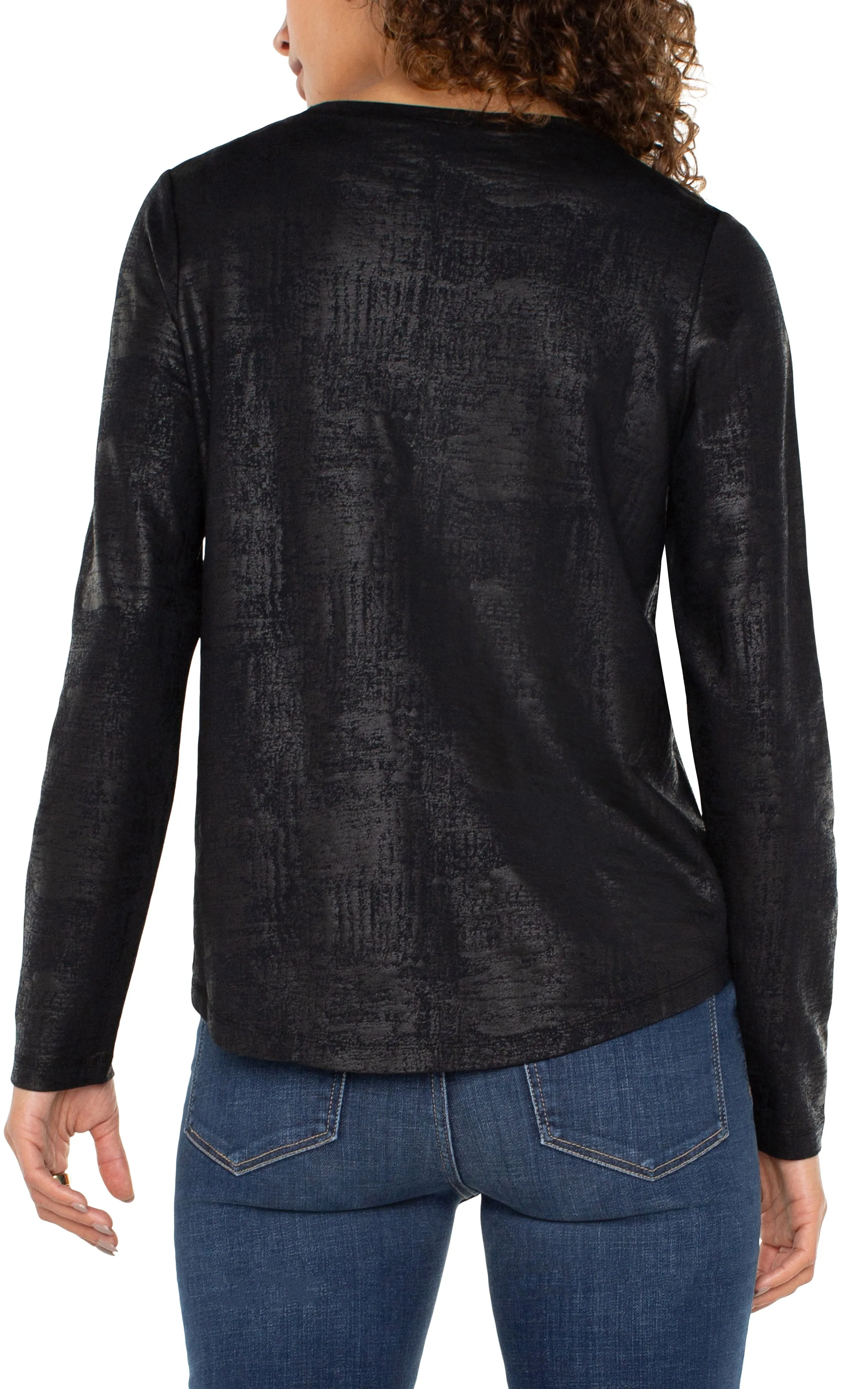 LONG SLEEVE SCOOP NECK KNIT TOP