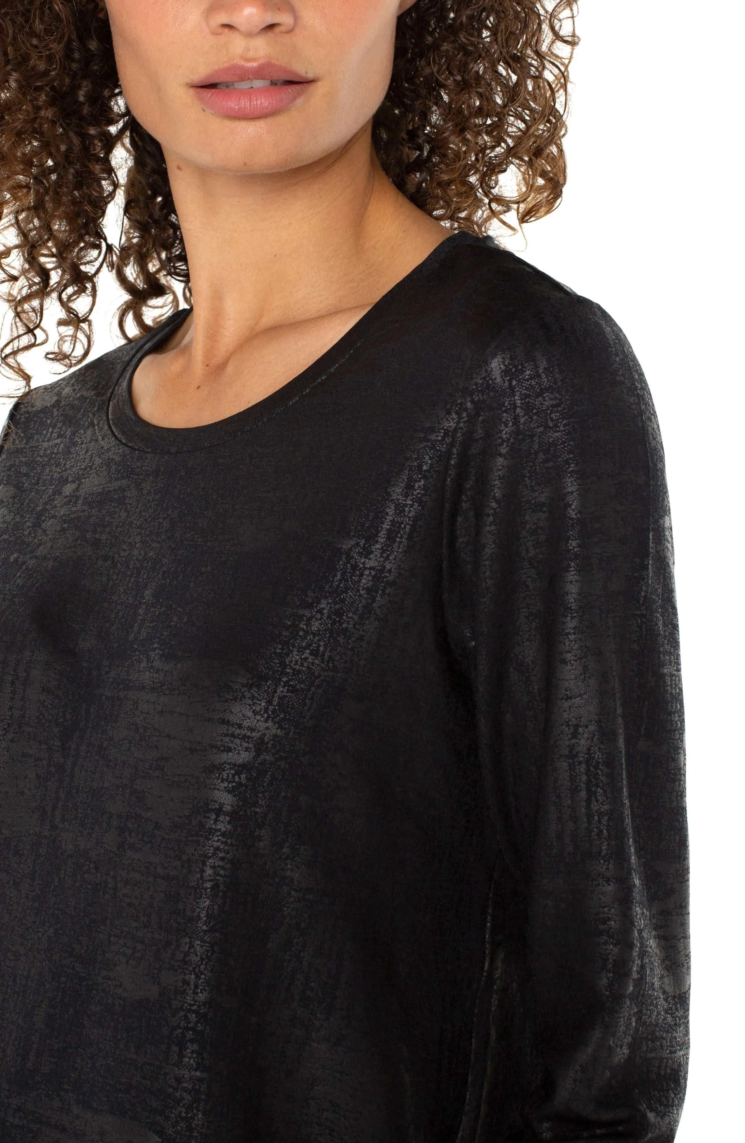 LONG SLEEVE SCOOP NECK KNIT TOP