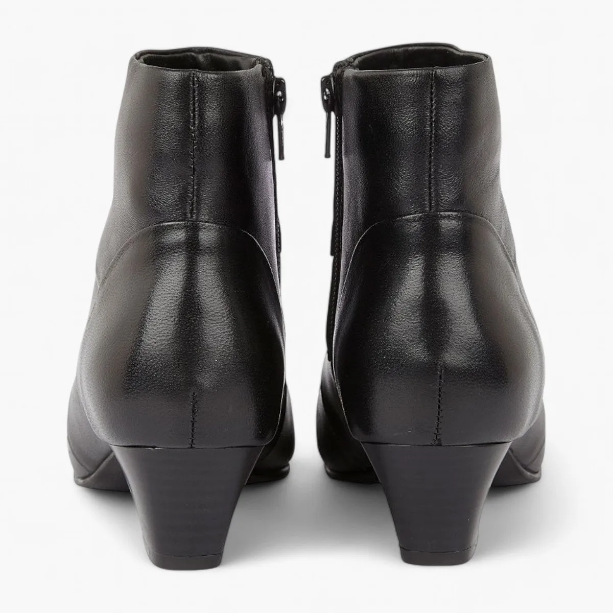Lotus Tara Black Leather Ankle Boots for Women