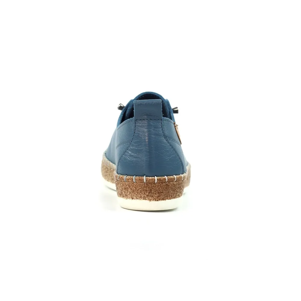 Lunar Evie Soft Leather Slip On Shoes FLE050MB MID BLUE