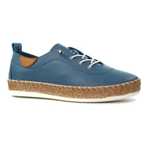 Lunar Evie Soft Leather Slip On Shoes FLE050MB MID BLUE