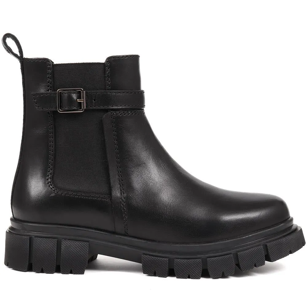 Maelee Leather Ankle Boots - MAELEE / 324 371