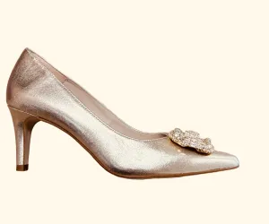 Marian gold leather shoe