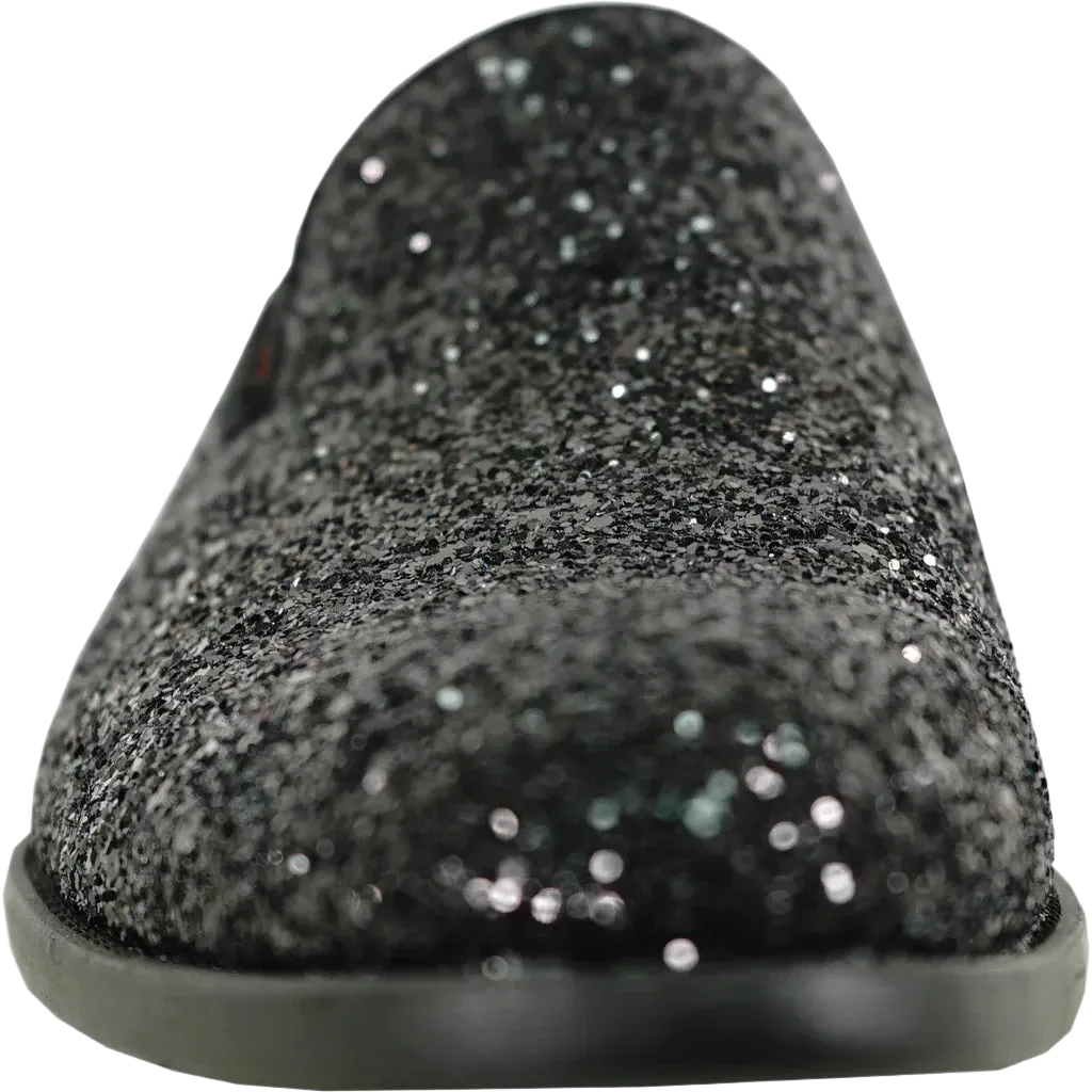 Men's Black Glitter Loafer
