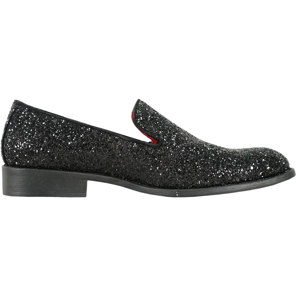Men's Black Glitter Loafer