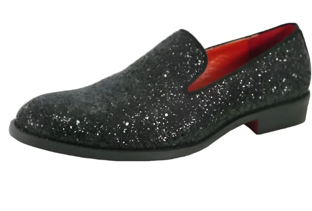 Men's Black Glitter Loafer