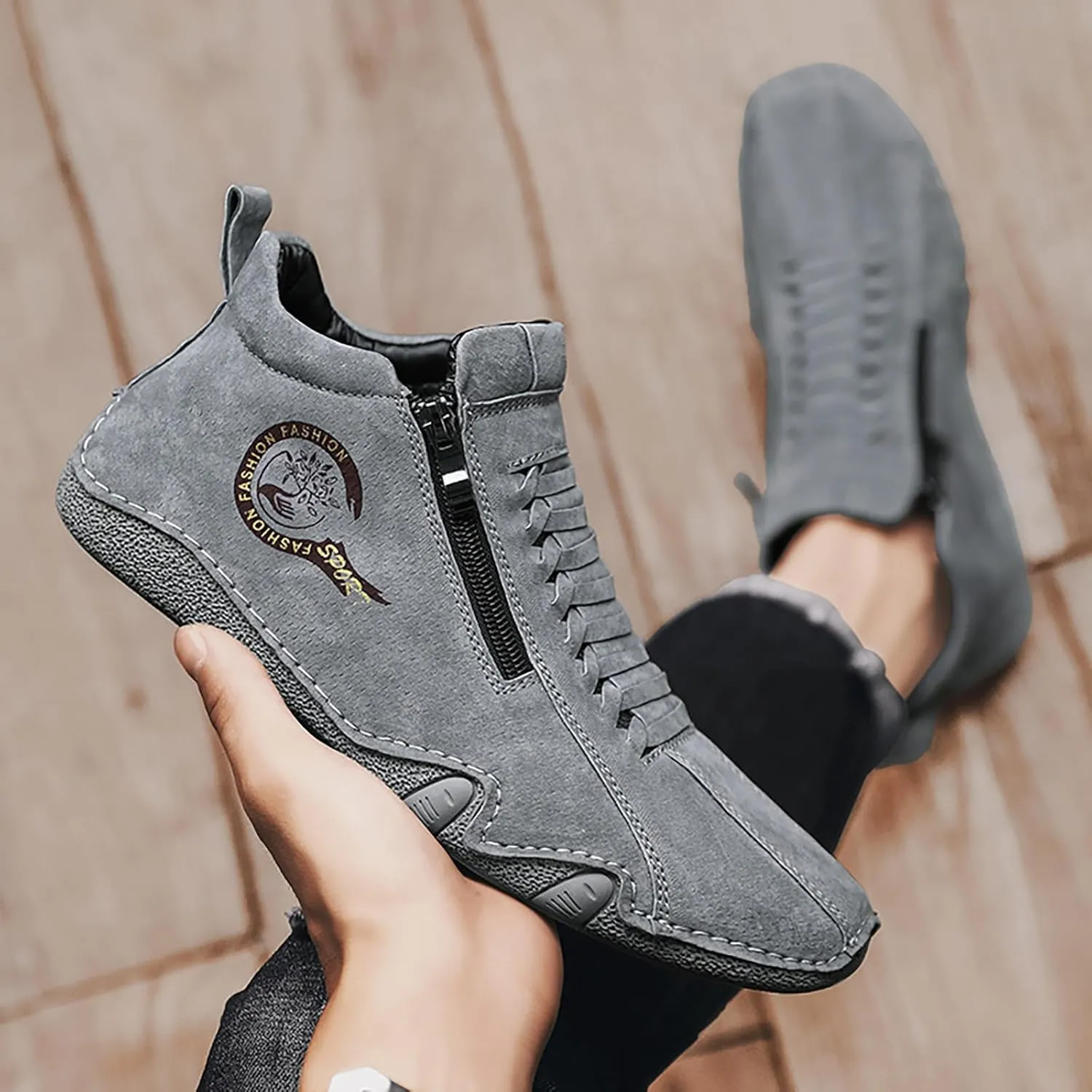 Men's Classic Casual Walking Shoes Comfortable Breathable Stretch Canvas Slip on Sneaker Versatile Elderly Shoes