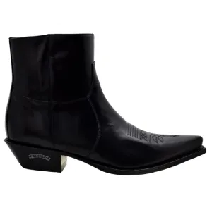Men's Cowboy Boots Sendra 7826W Black Leather Cuban Heel last pairs 40 45