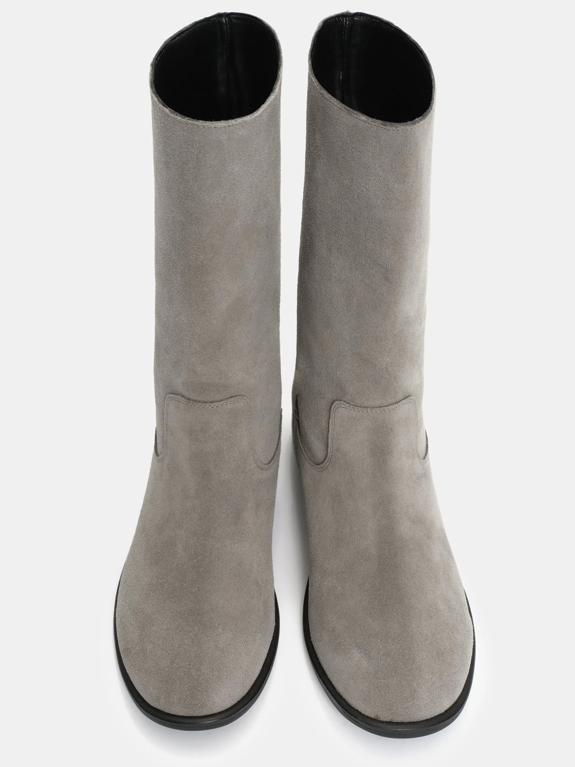 Mid-Calf Suede Boots, Dove