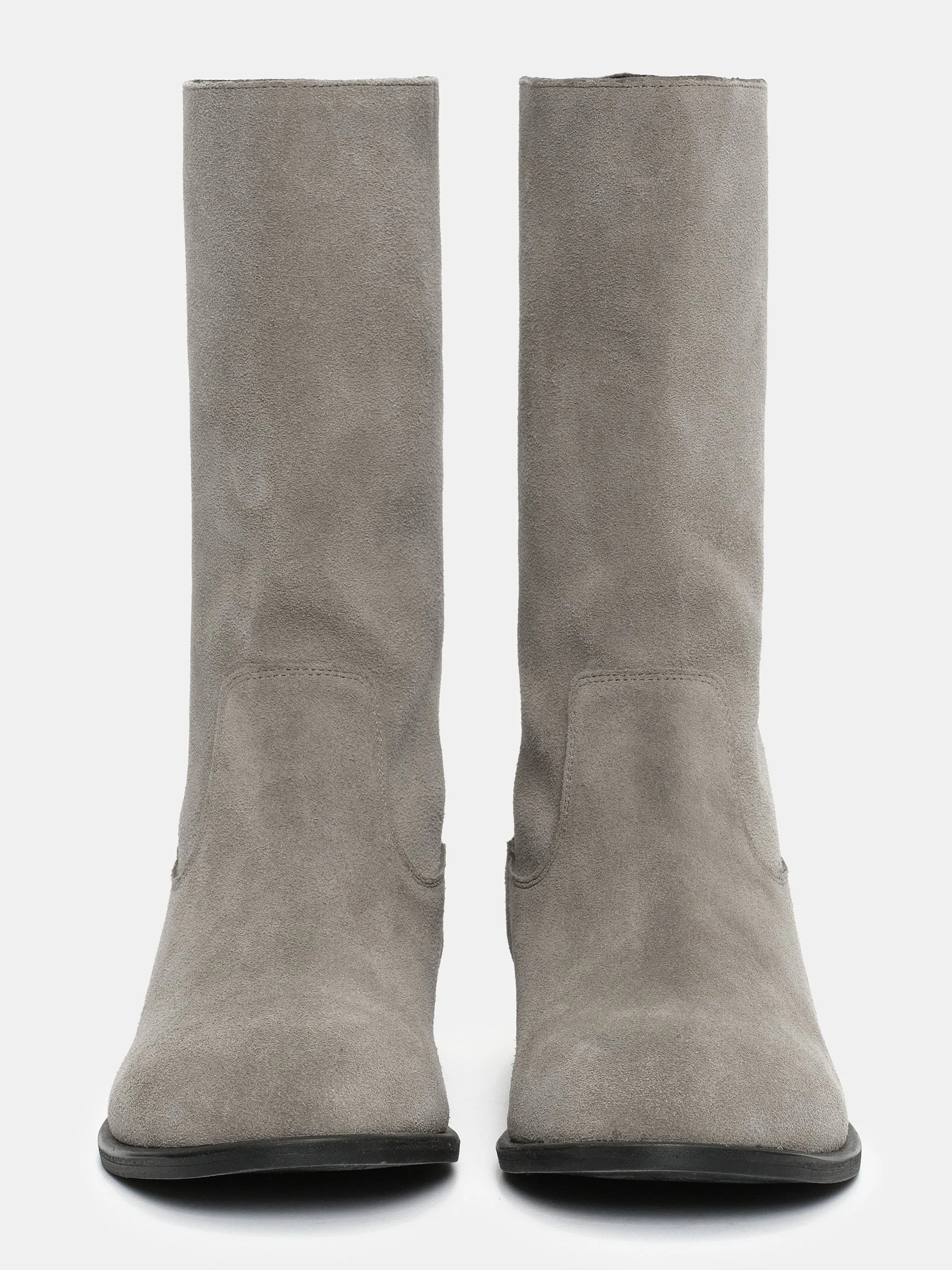 Mid-Calf Suede Boots, Dove