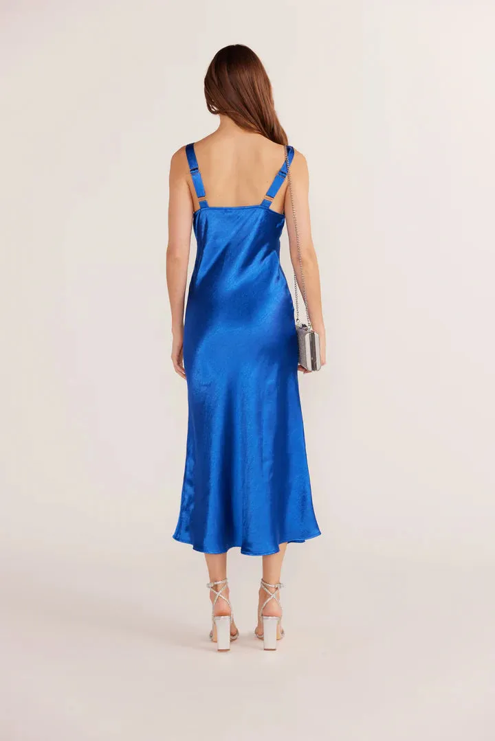 Mink Pink - Aoki Bias Slip Midi Dress - Sapphire Blue