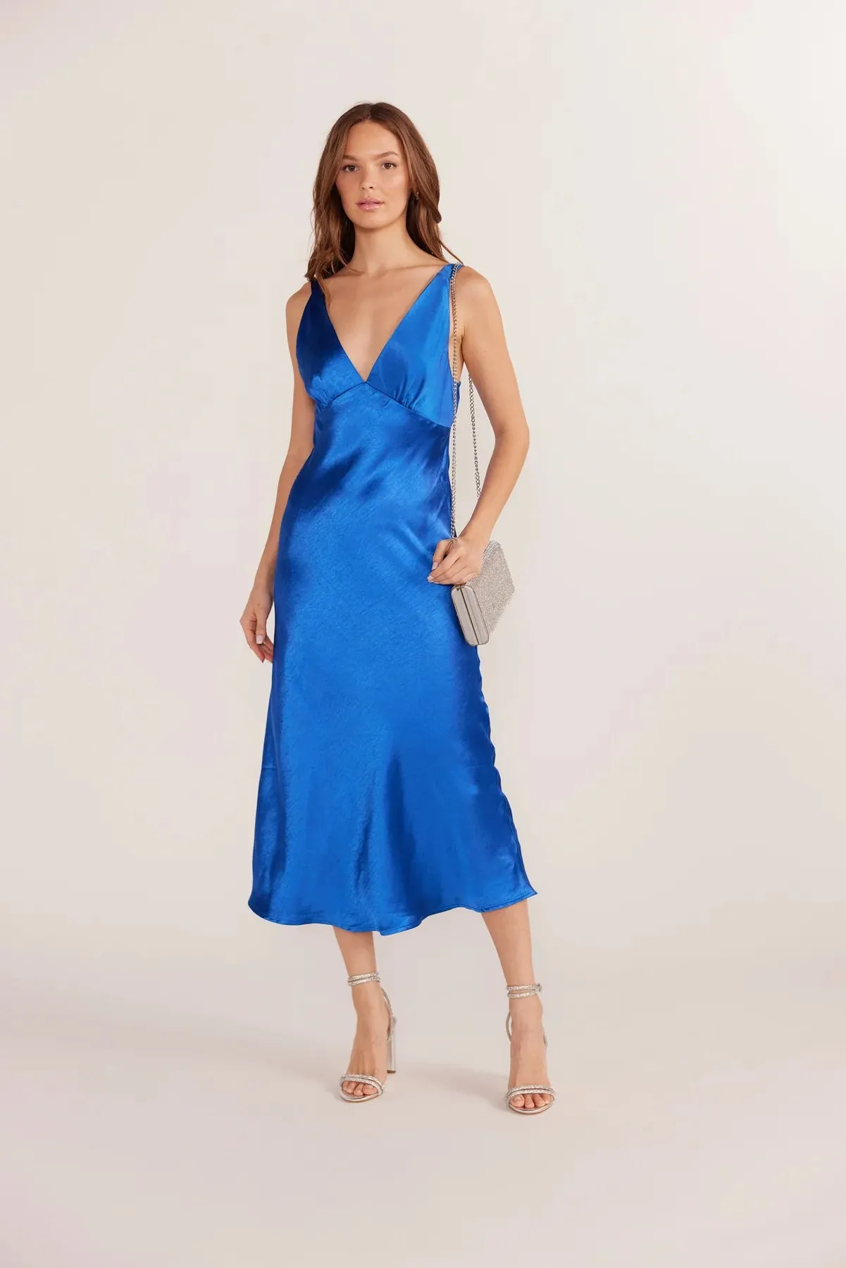 Mink Pink - Aoki Bias Slip Midi Dress - Sapphire Blue