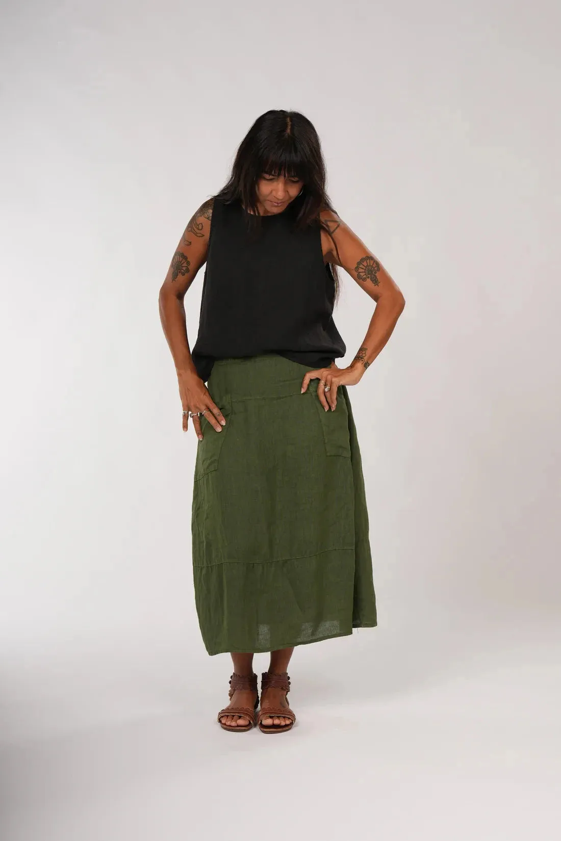 Montaigne Tulip Linen Skirt