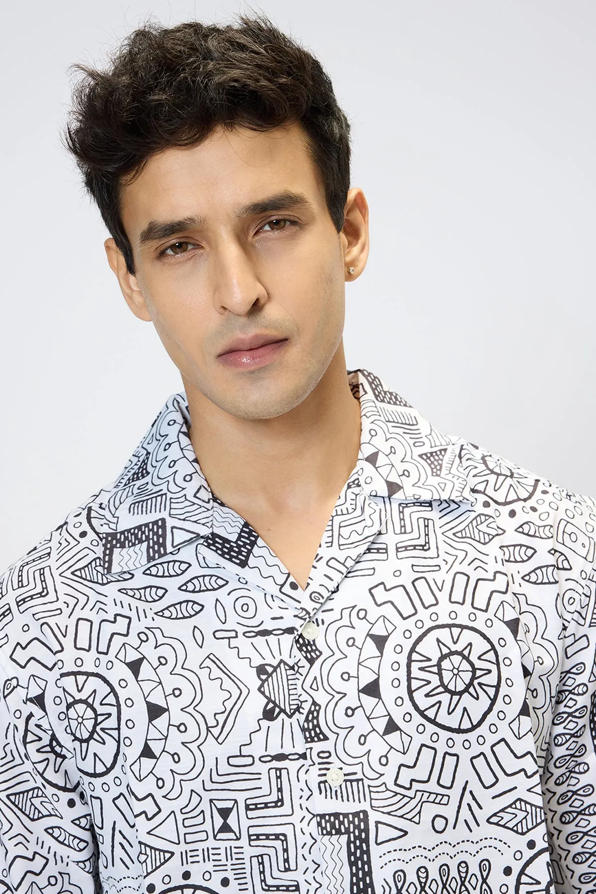 Neo Aztec Men's Resort Collar Shirt