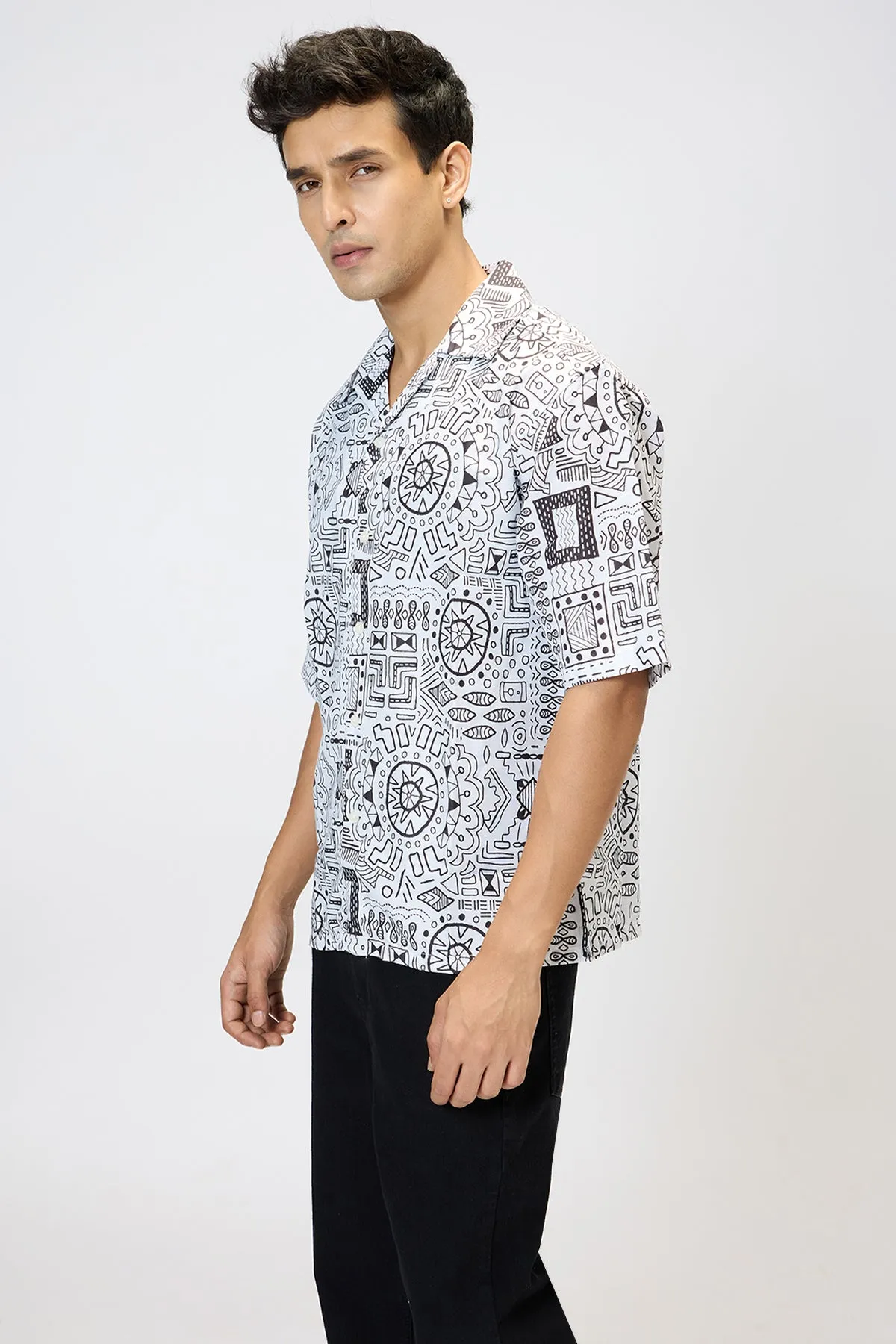 Neo Aztec Men's Resort Collar Shirt