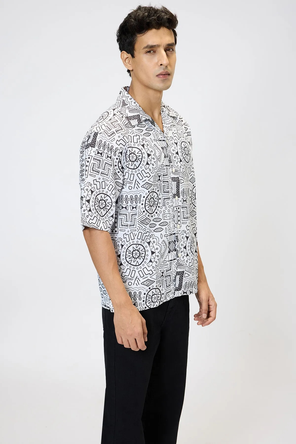 Neo Aztec Men's Resort Collar Shirt