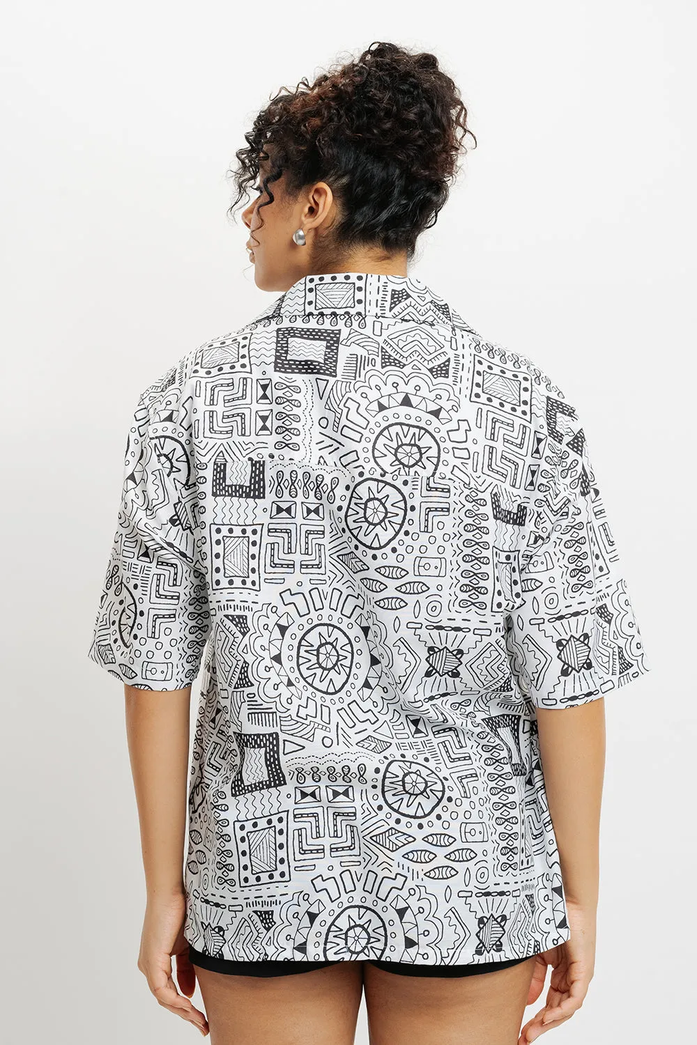 Neo Aztec Resort Collar Women's Shirt