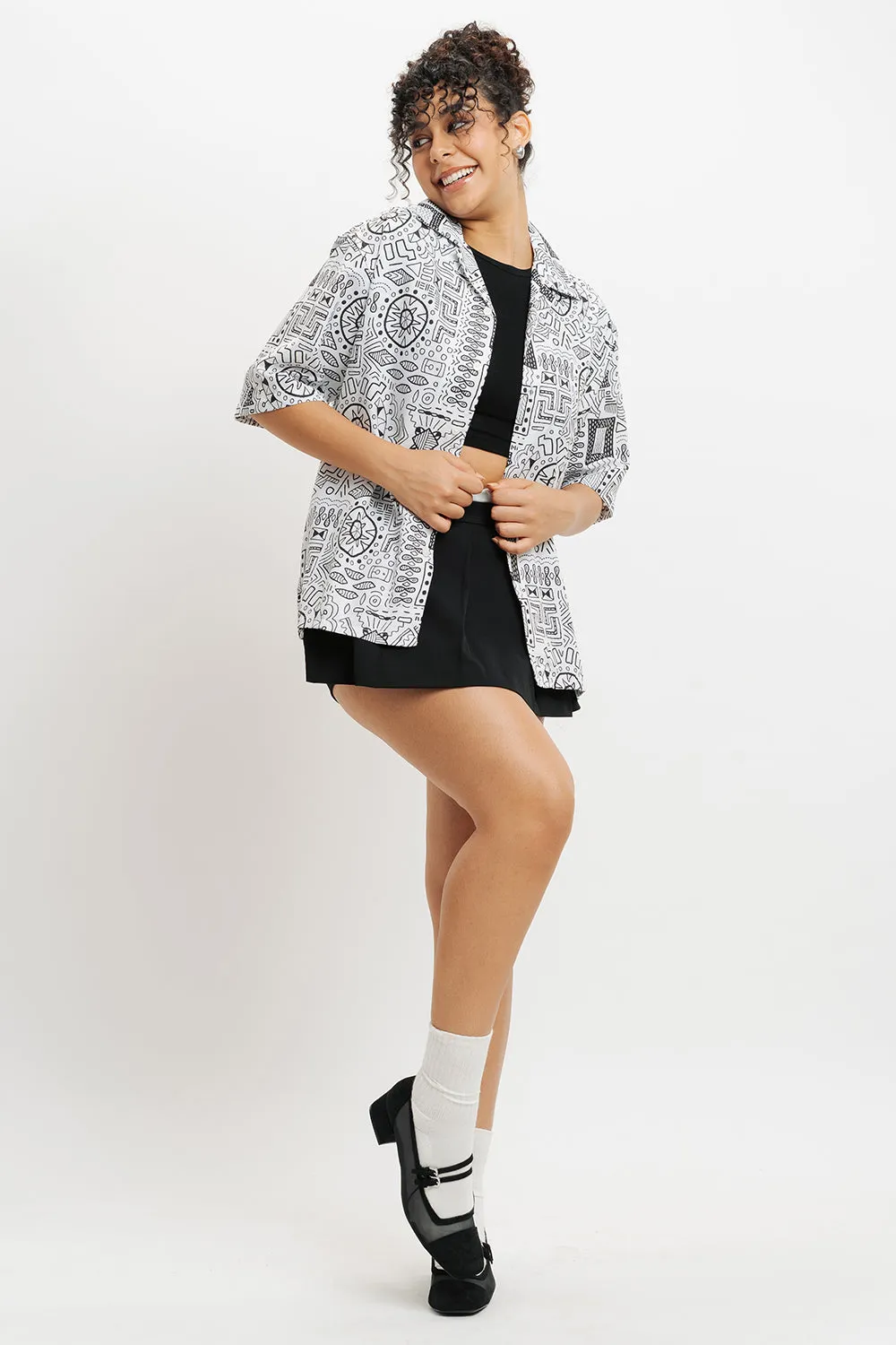 Neo Aztec Resort Collar Women's Shirt