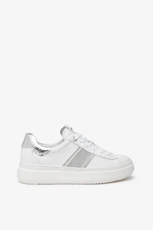 Nero Giardini - E409919D White and Silver Glitz Trainer
