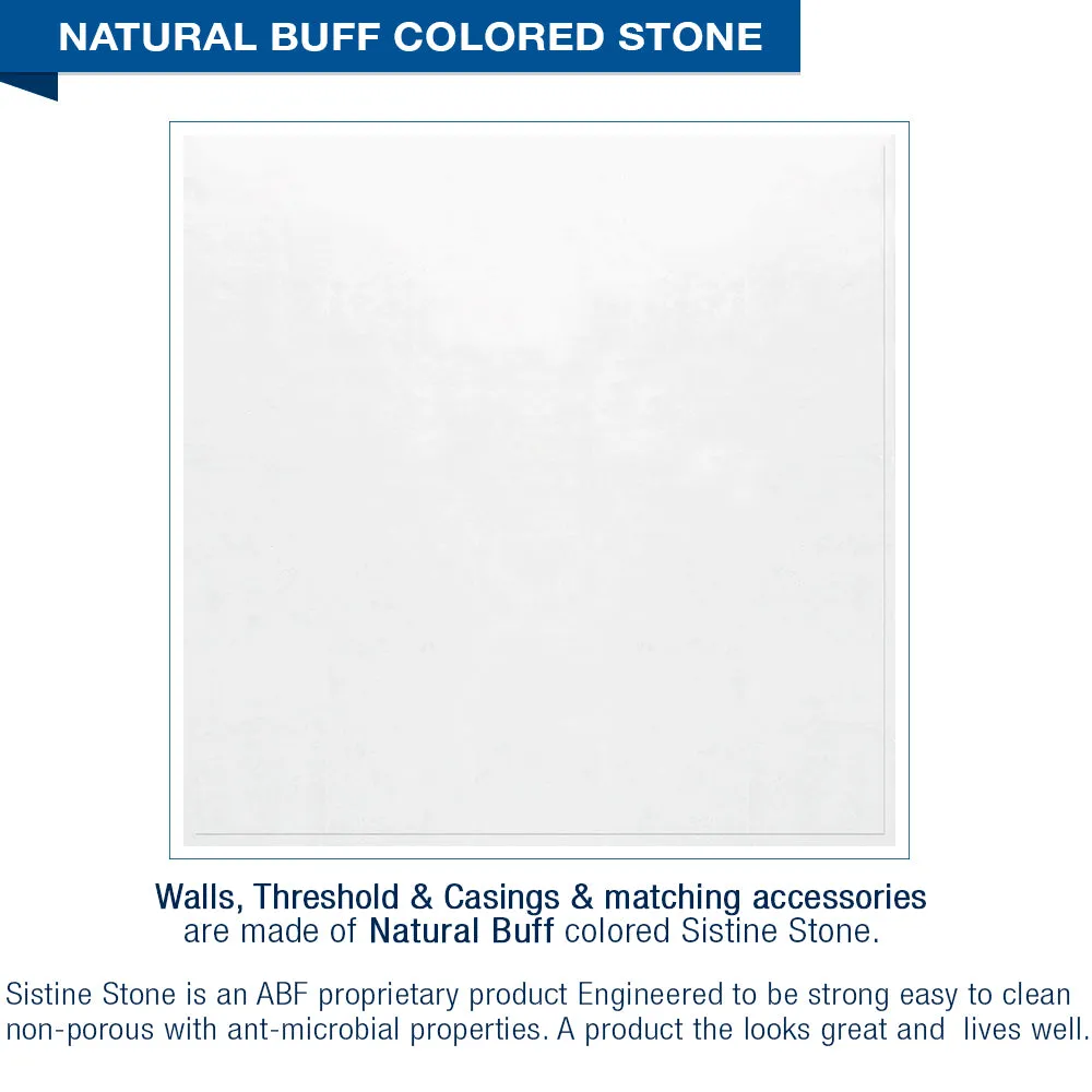 Newport Mosaic Natural Buff Small Alcove Shower Enclosure Kit