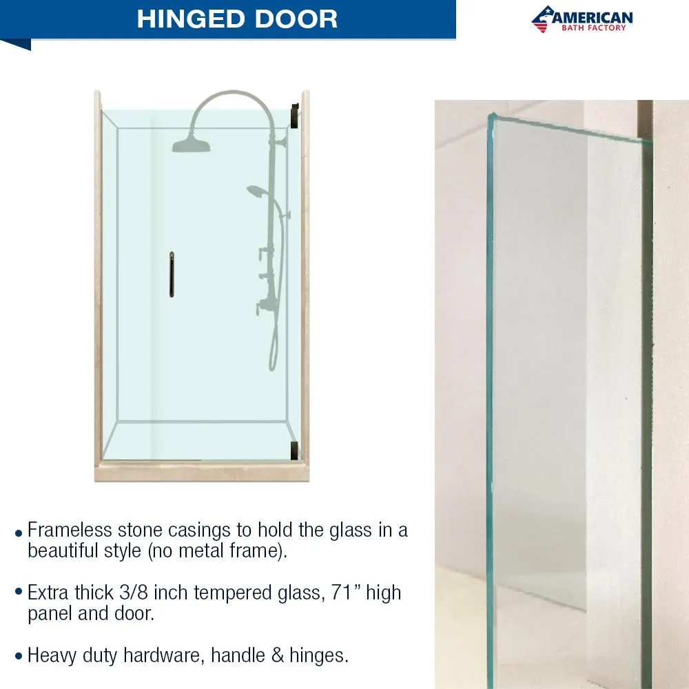 Newport Mosaic Natural Buff Small Alcove Shower Enclosure Kit