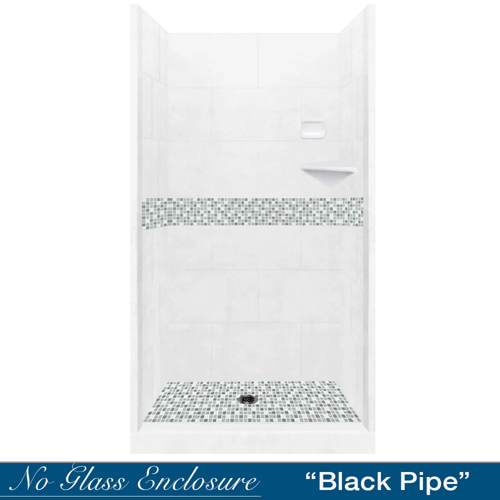 Newport Mosaic Natural Buff Small Alcove Shower Enclosure Kit