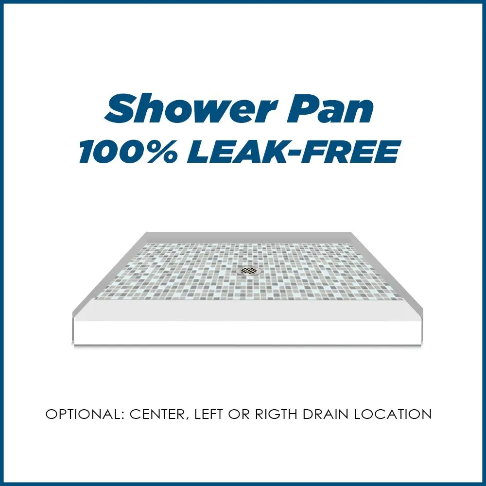 Newport Mosaic Natural Buff Small Alcove Shower Enclosure Kit