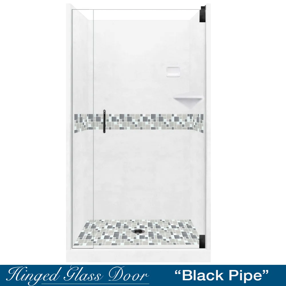 Newport Mosaic Natural Buff Small Alcove Shower Enclosure Kit