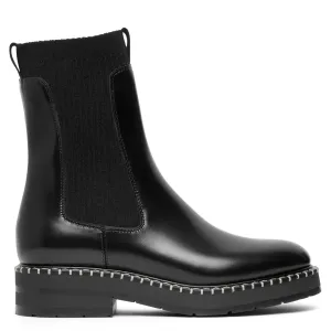 Noua black leather ankle boots