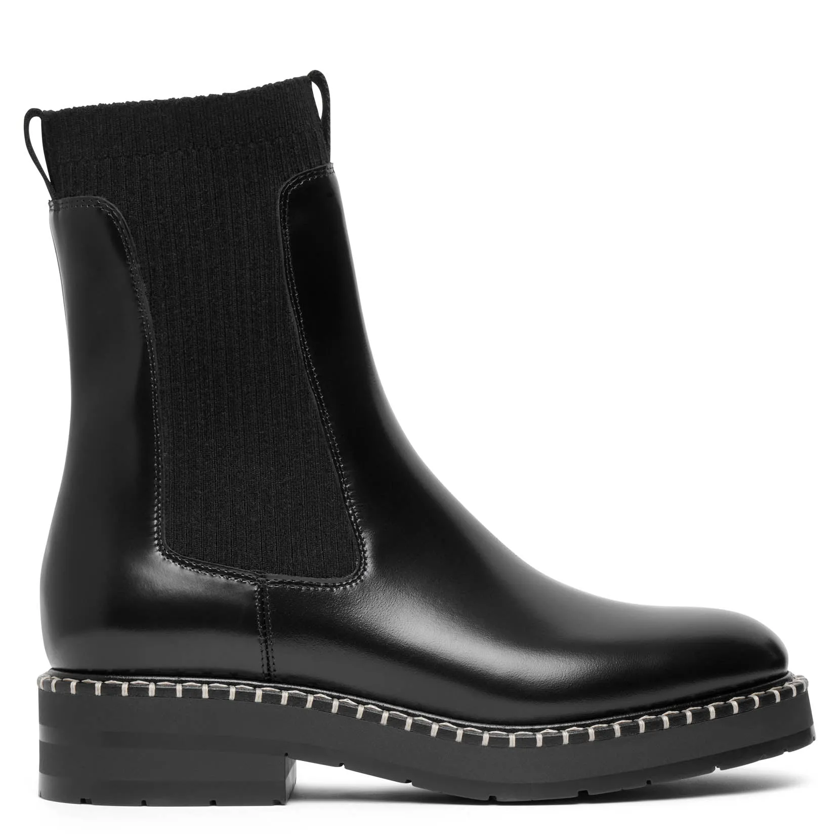 Noua black leather ankle boots
