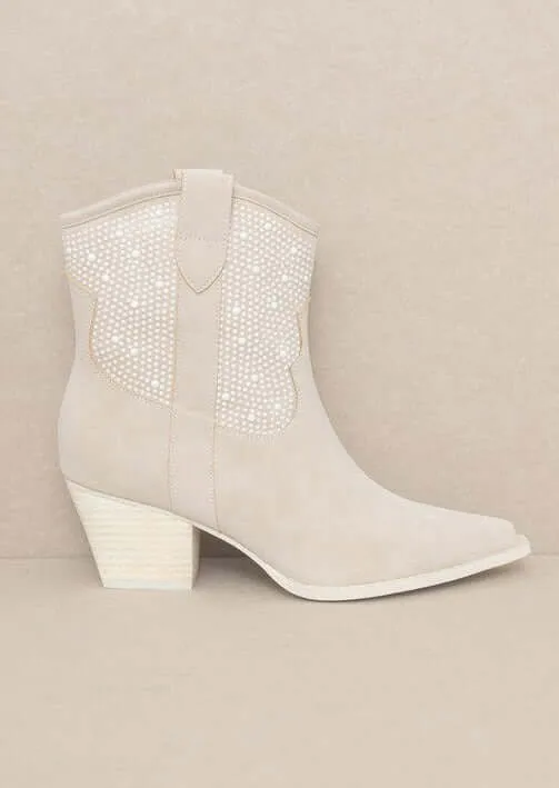 OASIS SOCIETY Cannes - Pearl Studded Western Boots