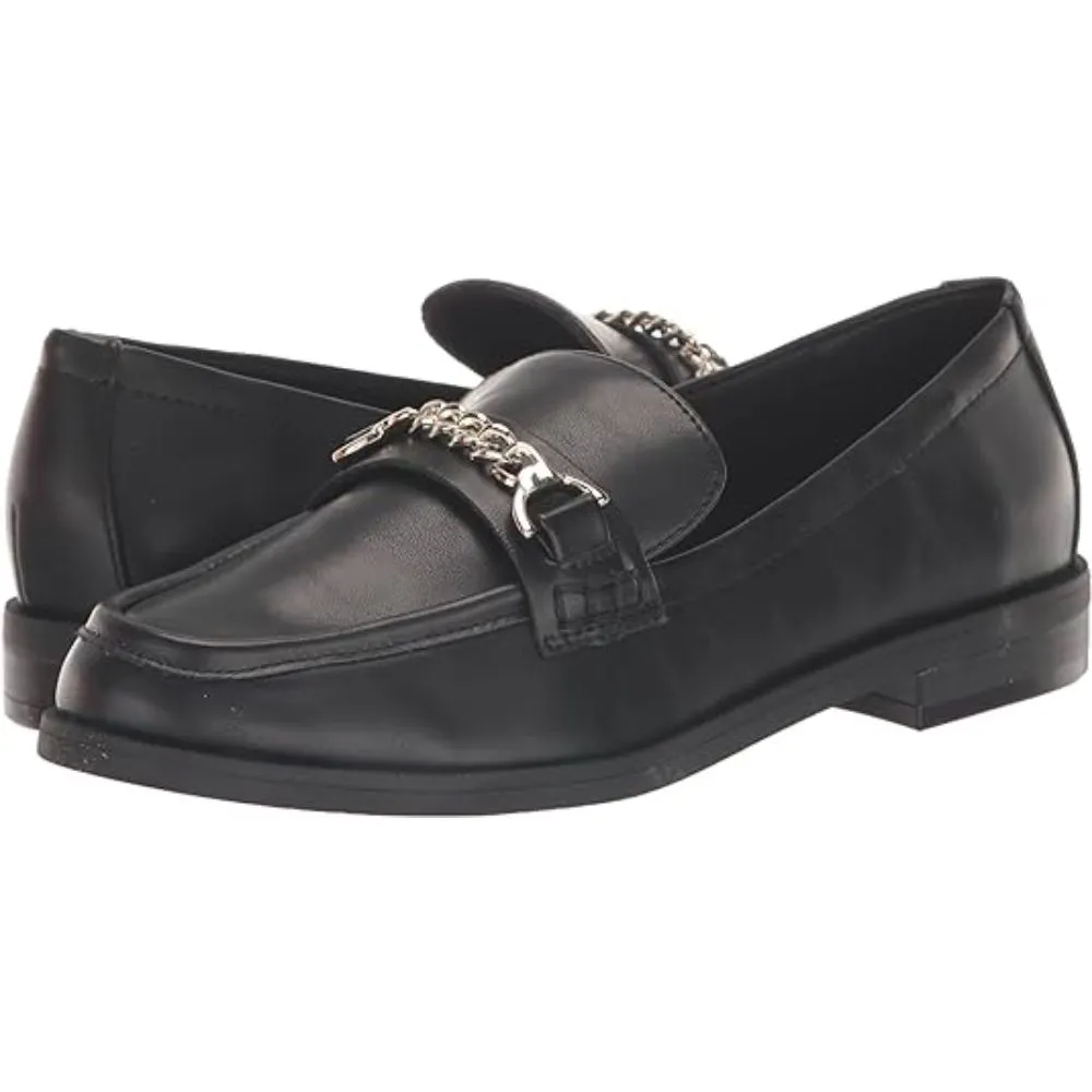 Pastry Black Leather Anne Klein Loafer Flats