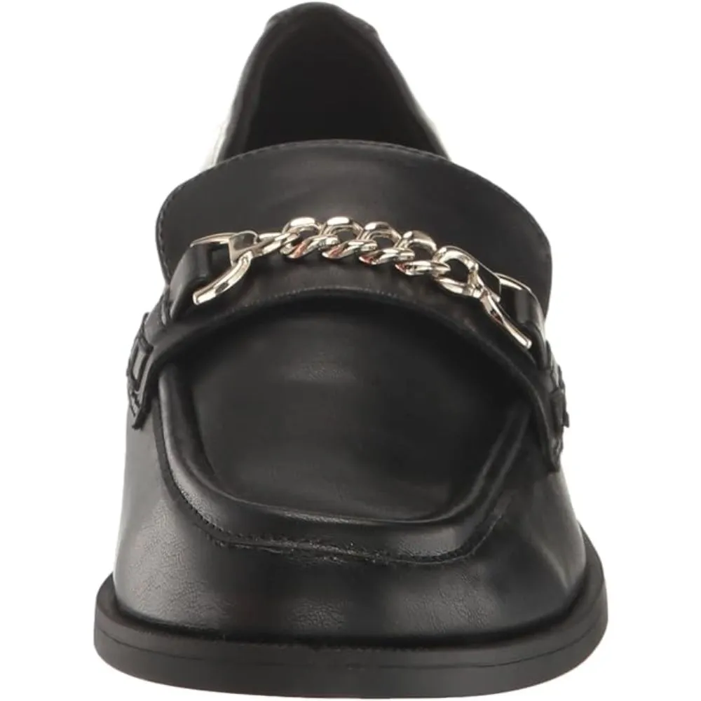 Pastry Black Leather Anne Klein Loafer Flats